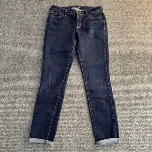 Old Navy Womens Size 6 Rockstar Super Skinny Mid Rise Denim Dark Wash Blue Jeans